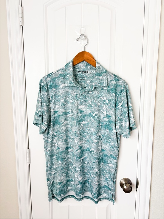 Bonobos Other - Bonobos Golf Performance Polo Aquatic Toile Teal Size Medium Slim Fit